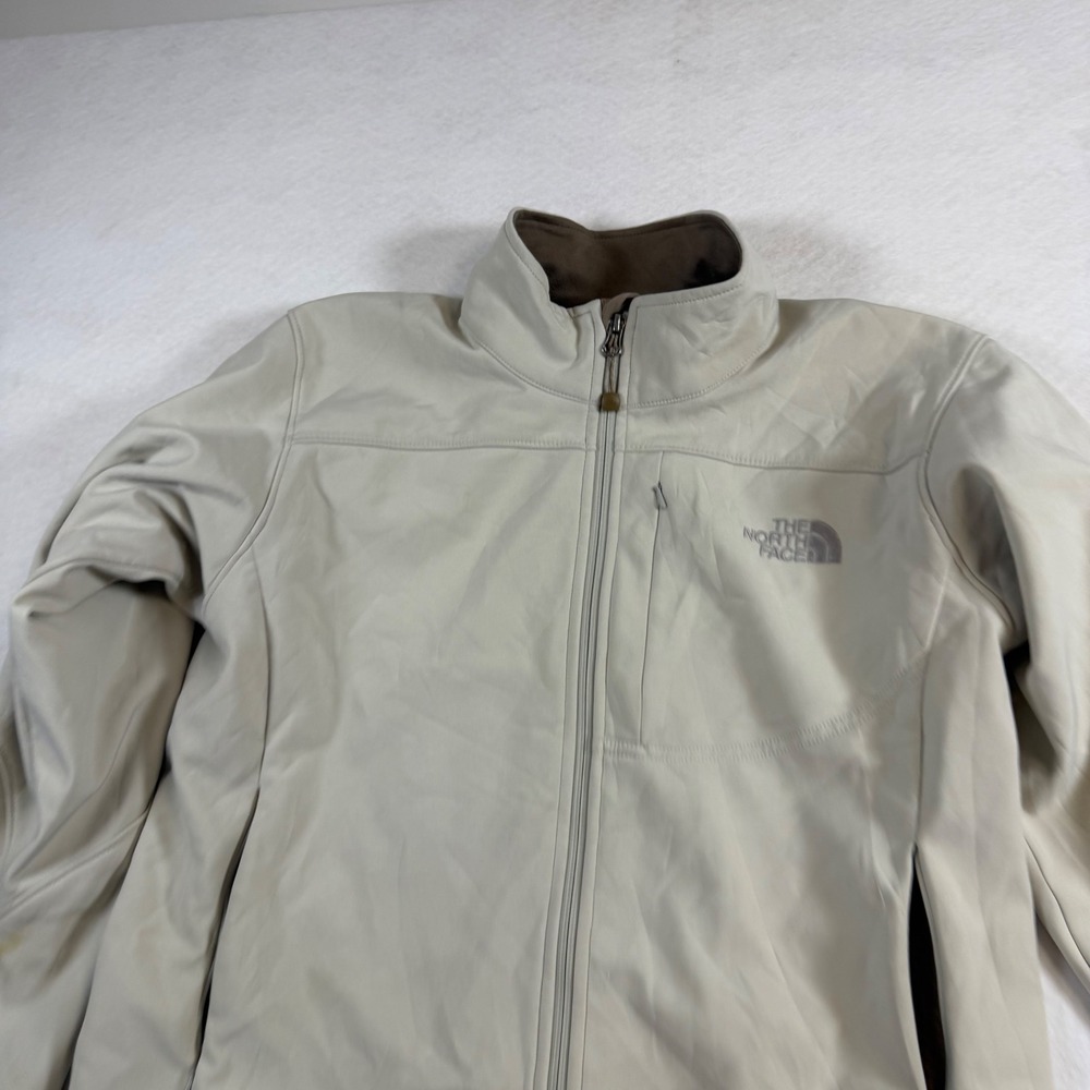 The North Face Womens Apex Bionic Softshell Jacket Tan Beige Full Zip Fleece M